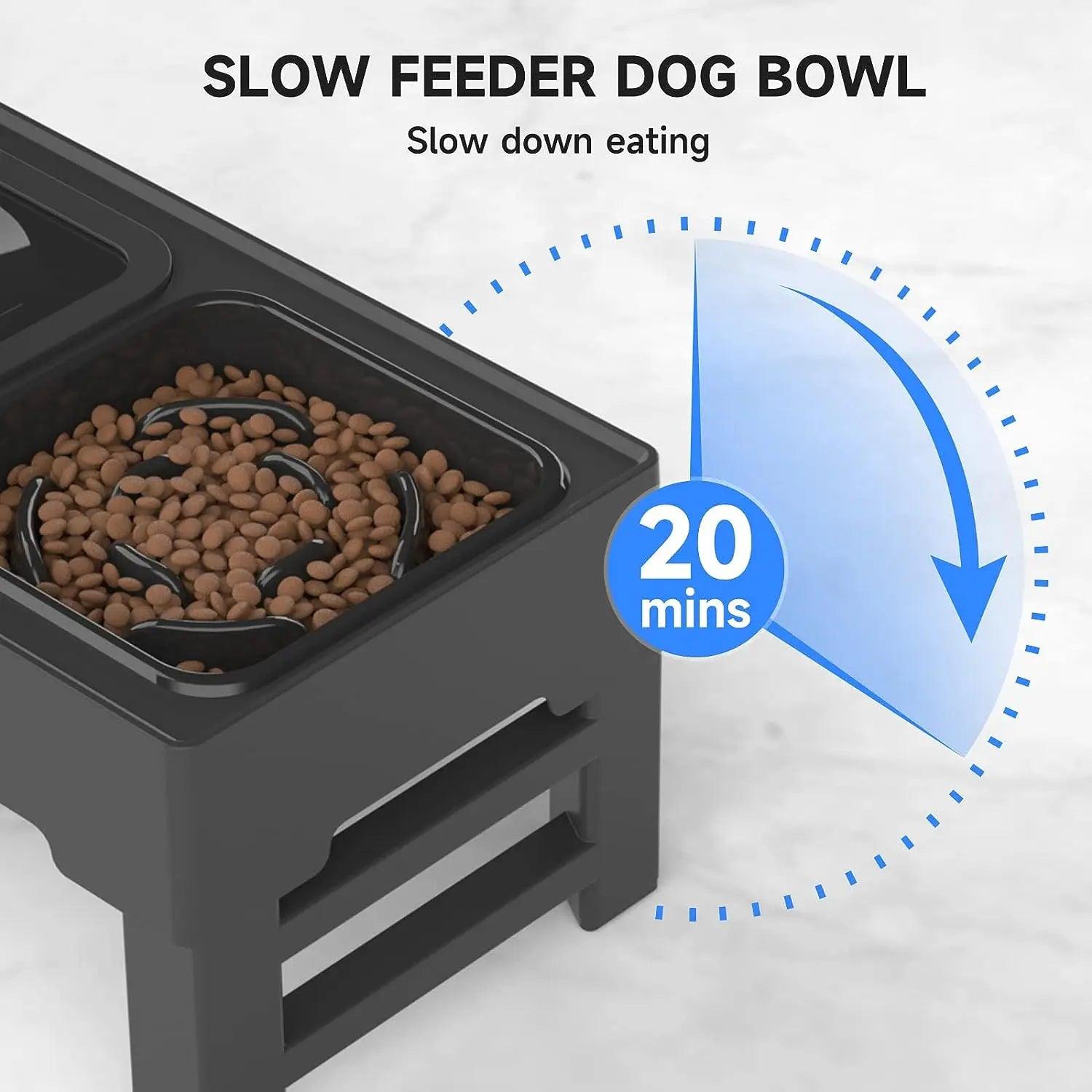 Elevated Dog Bowls Adjustable - whiskerwonderland