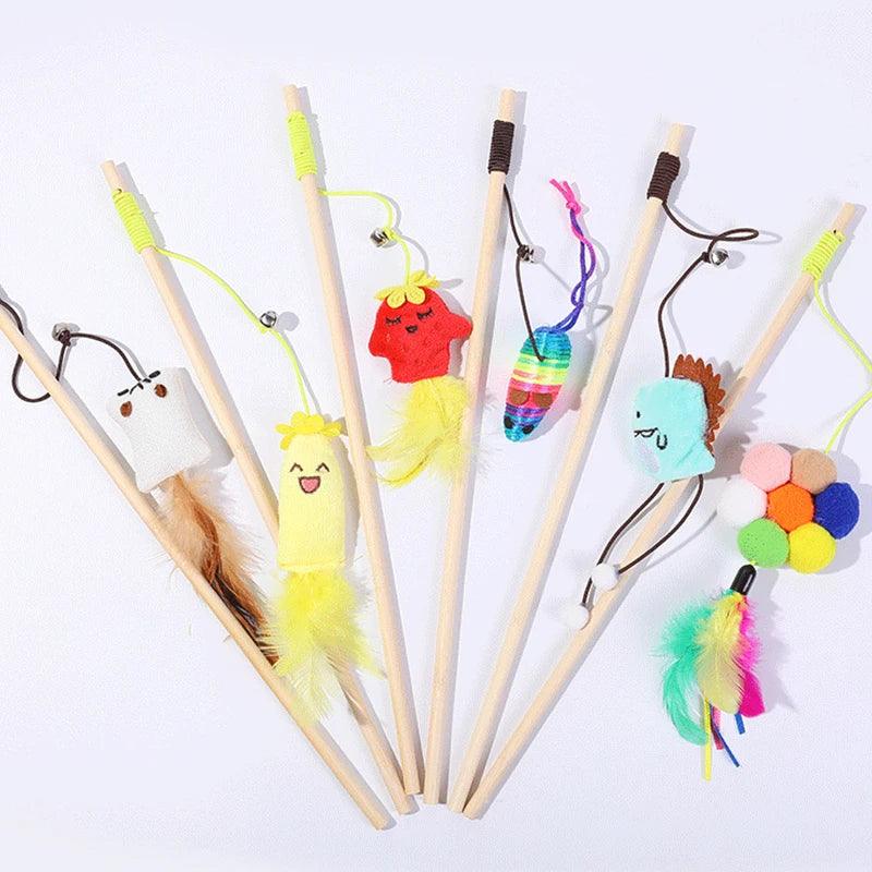 Creative Teaser Feather Toys Kitten - whiskerwonderland