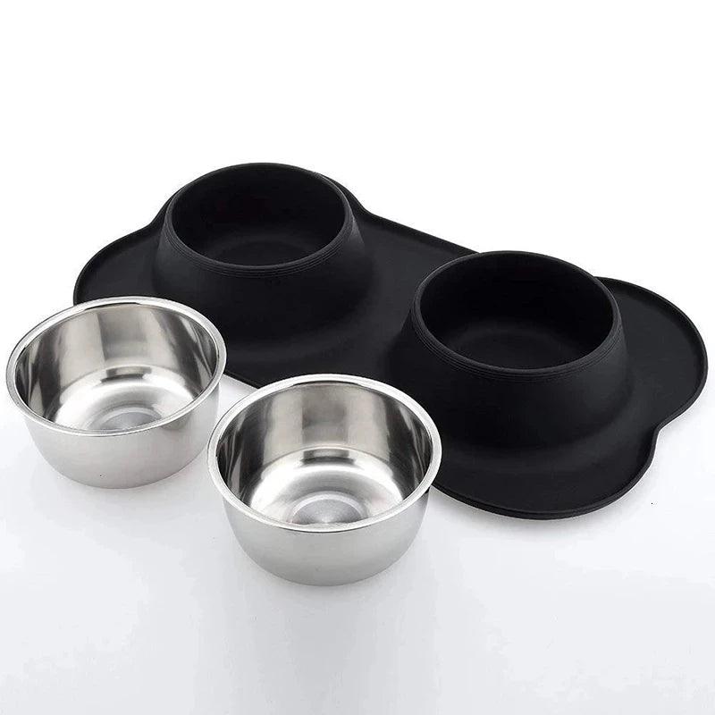 Antislip Double Dog Bowl - whiskerwonderland