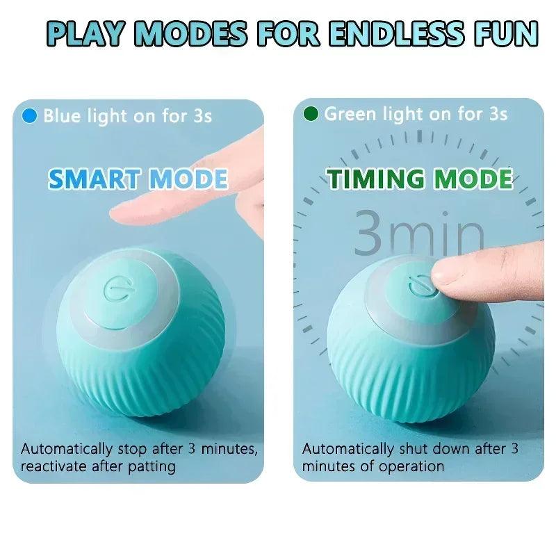 Pet Interactive Ball Smart Pet Cat Toys Indoor Automatic Rolling - whiskerwonderland