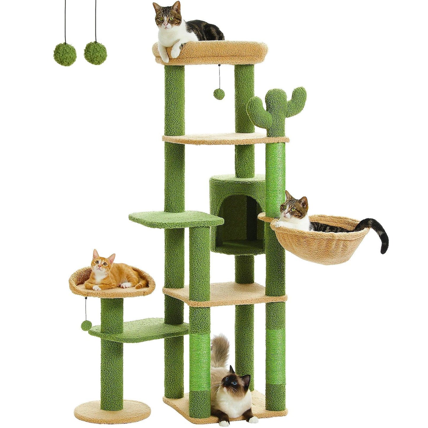 Cactus Tall Cat Tree - whiskerwonderland