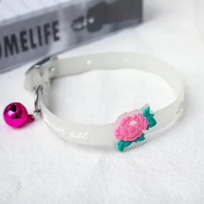 Dogs Cats Collar with Glowing Bells Florescent Light - whiskerwonderland