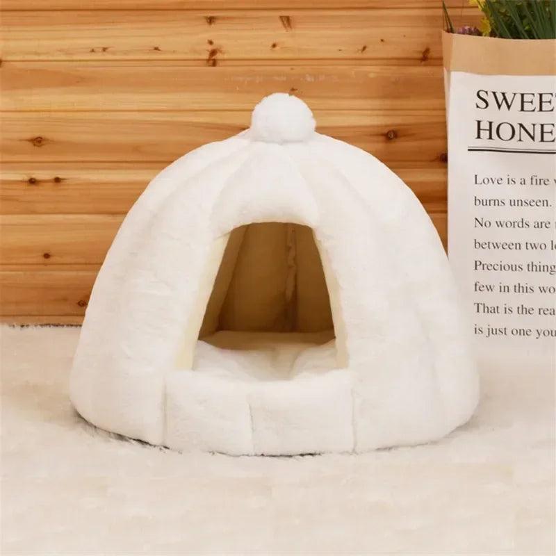 Winter Warm Pet House Cat Bed - whiskerwonderland