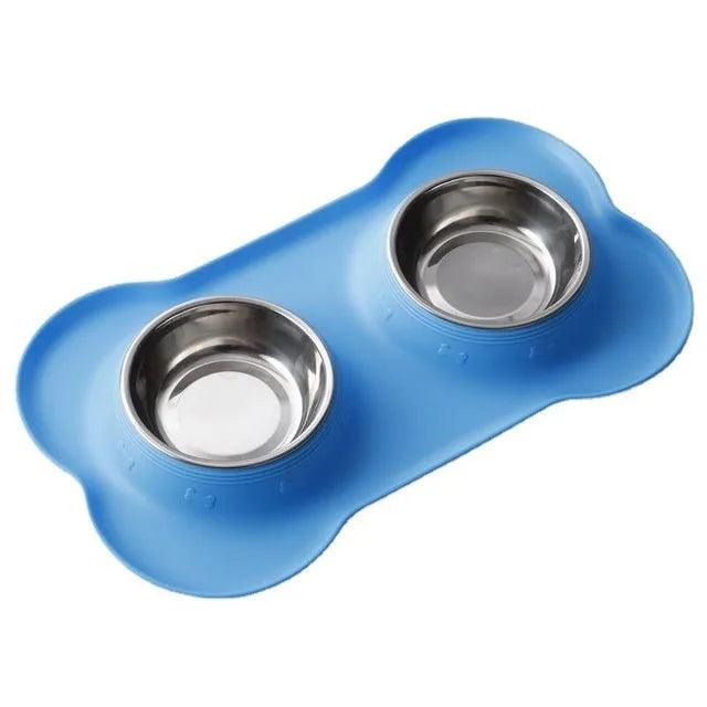 Antislip Double Dog Bowl - whiskerwonderland