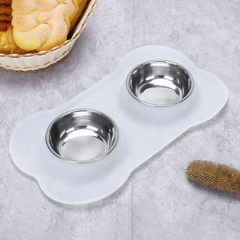 Antislip Double Dog Bowl - whiskerwonderland