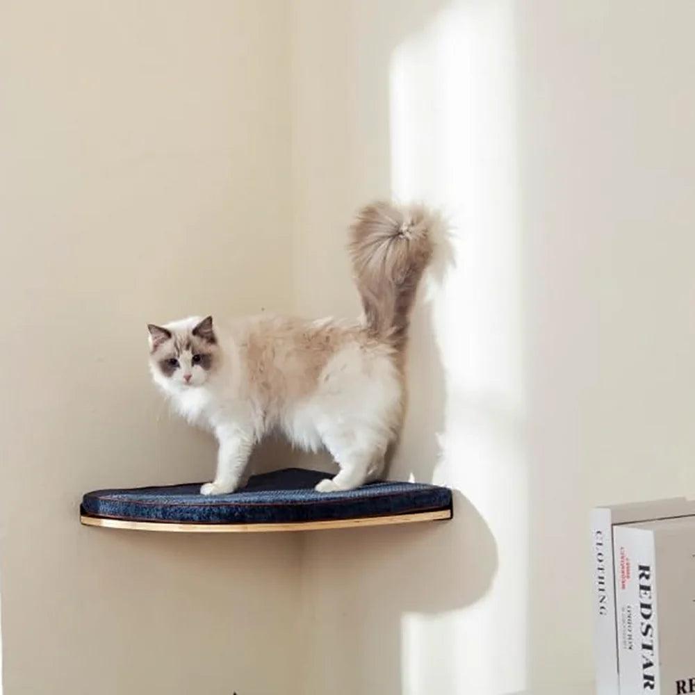 Wall Mounted Cat Tree Wooden - whiskerwonderland