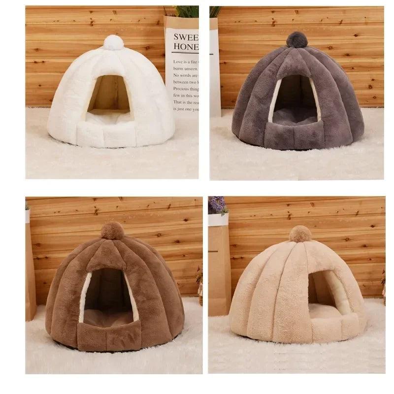 Winter Warm Pet House Cat Bed - whiskerwonderland