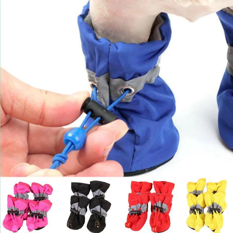 4pcs/set Waterproof Pet Dog Shoes - whiskerwonderland