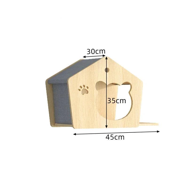 Wooden Wall Climbing Set for Cat - whiskerwonderland