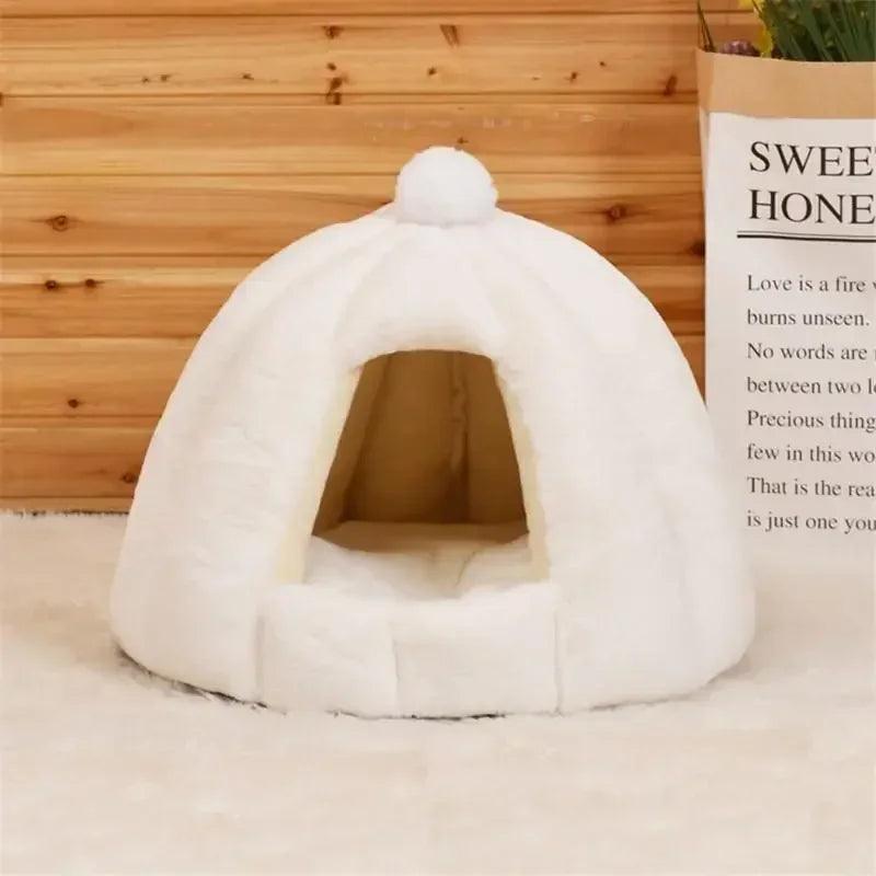 Winter Warm Pet House Cat Bed - whiskerwonderland