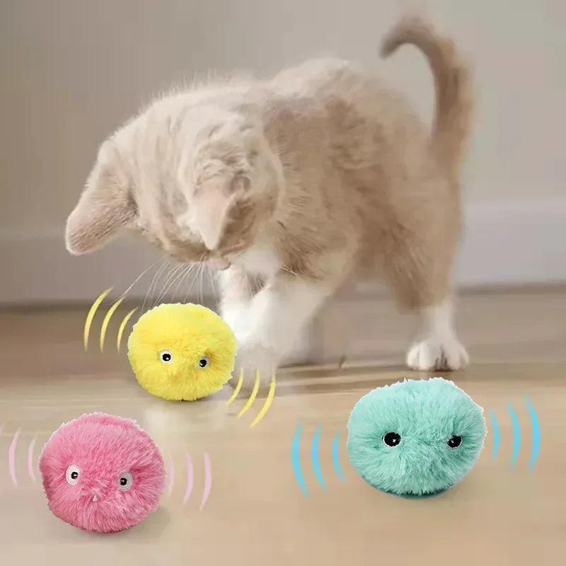 Balle Électrique En Peluche Interactive Pour Chat - whiskerwonderland