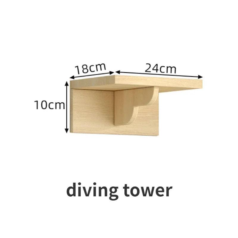 Wooden Wall Climbing Set for Cat - whiskerwonderland