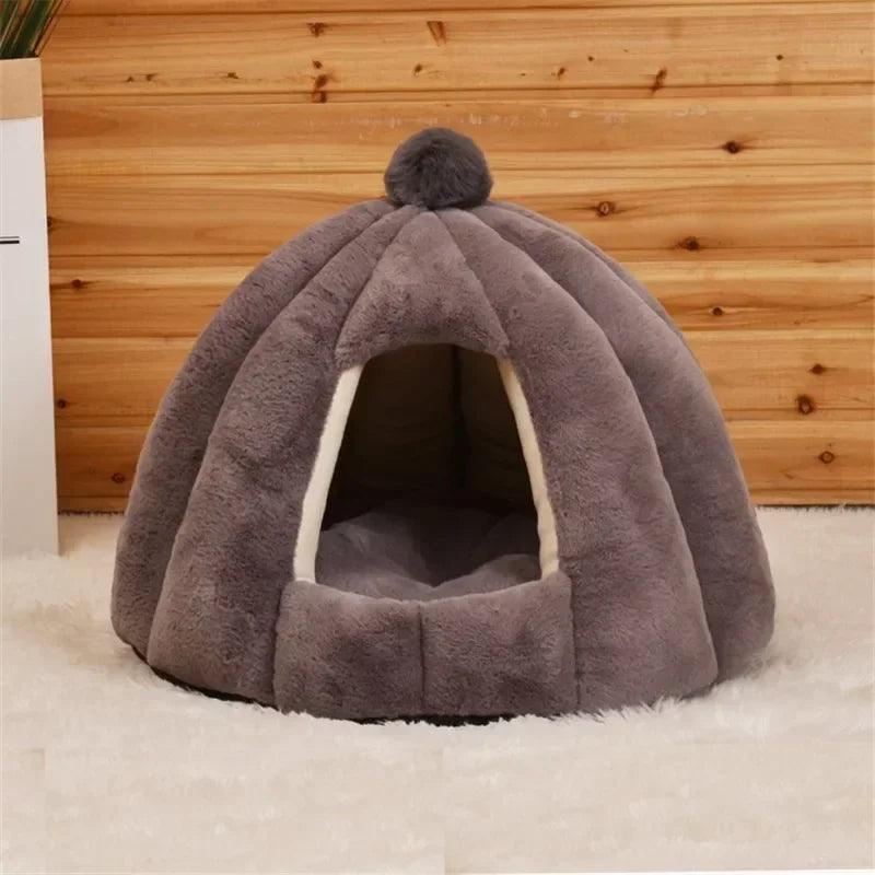 Winter Warm Pet House Cat Bed - whiskerwonderland