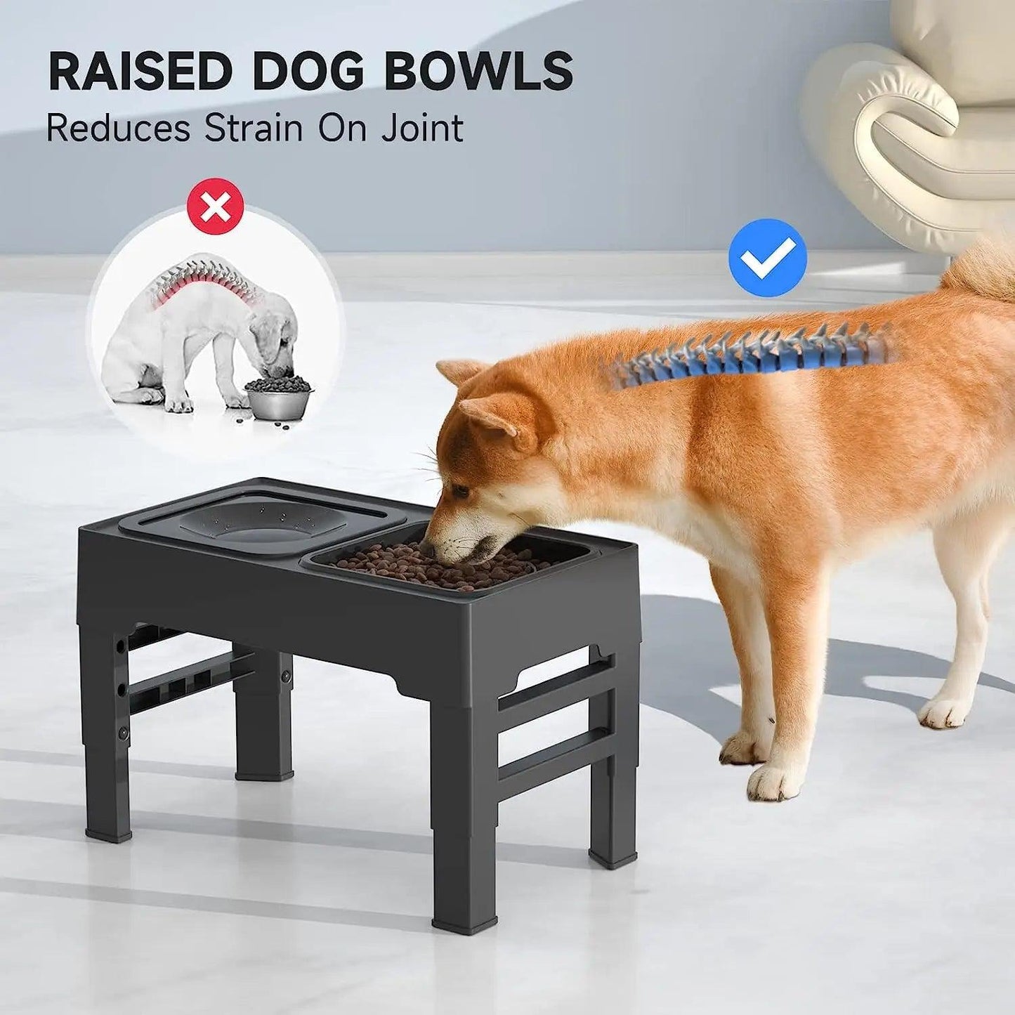 Elevated Dog Bowls Adjustable - whiskerwonderland