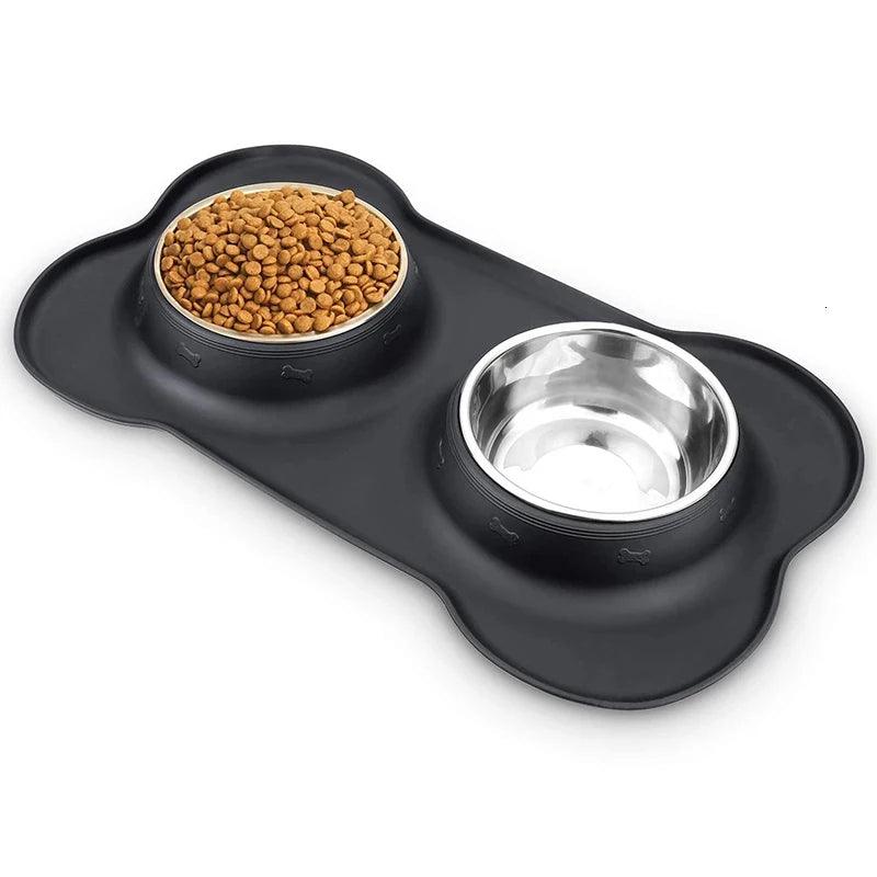 Antislip Double Dog Bowl - whiskerwonderland