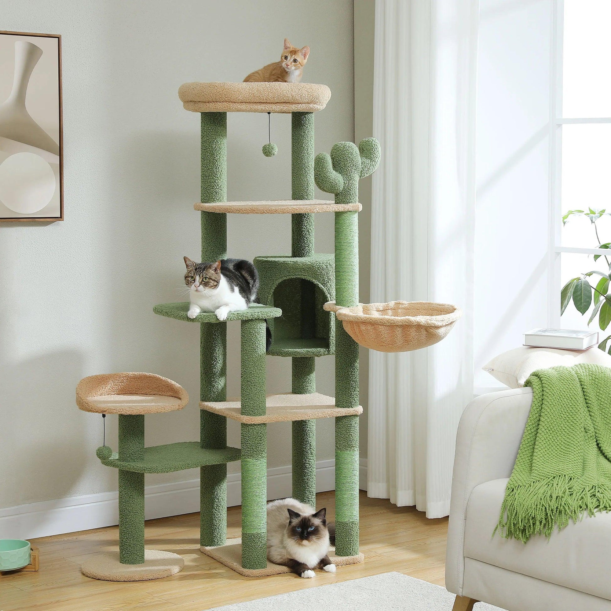 Cactus Tall Cat Tree - whiskerwonderland